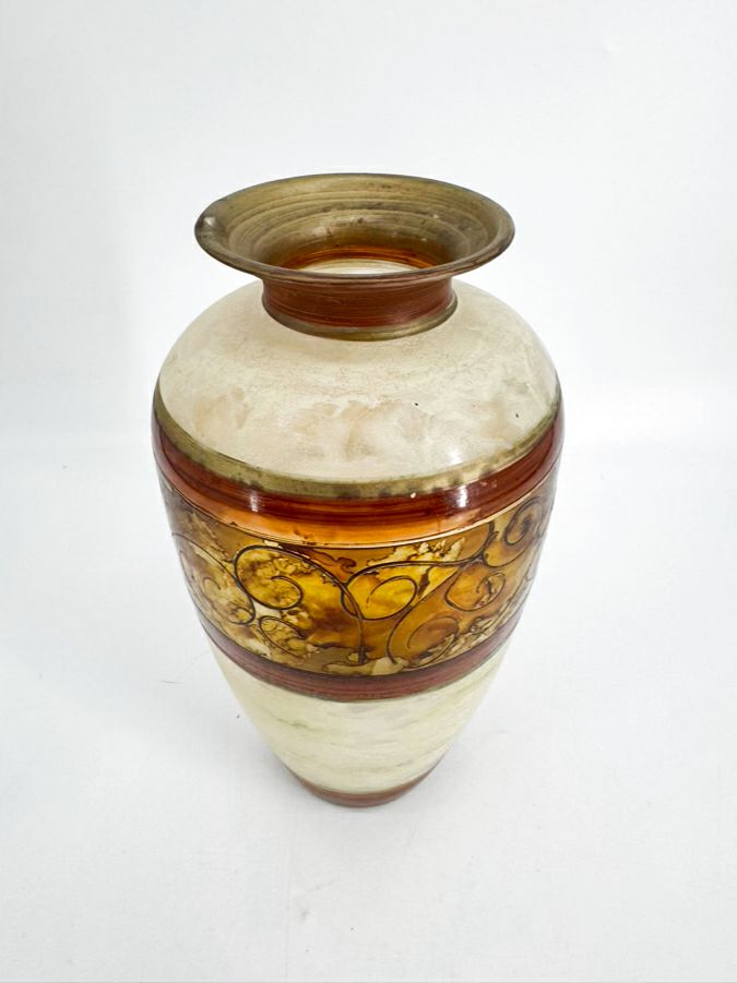 MURANO Cream & Tan Decorative Vase