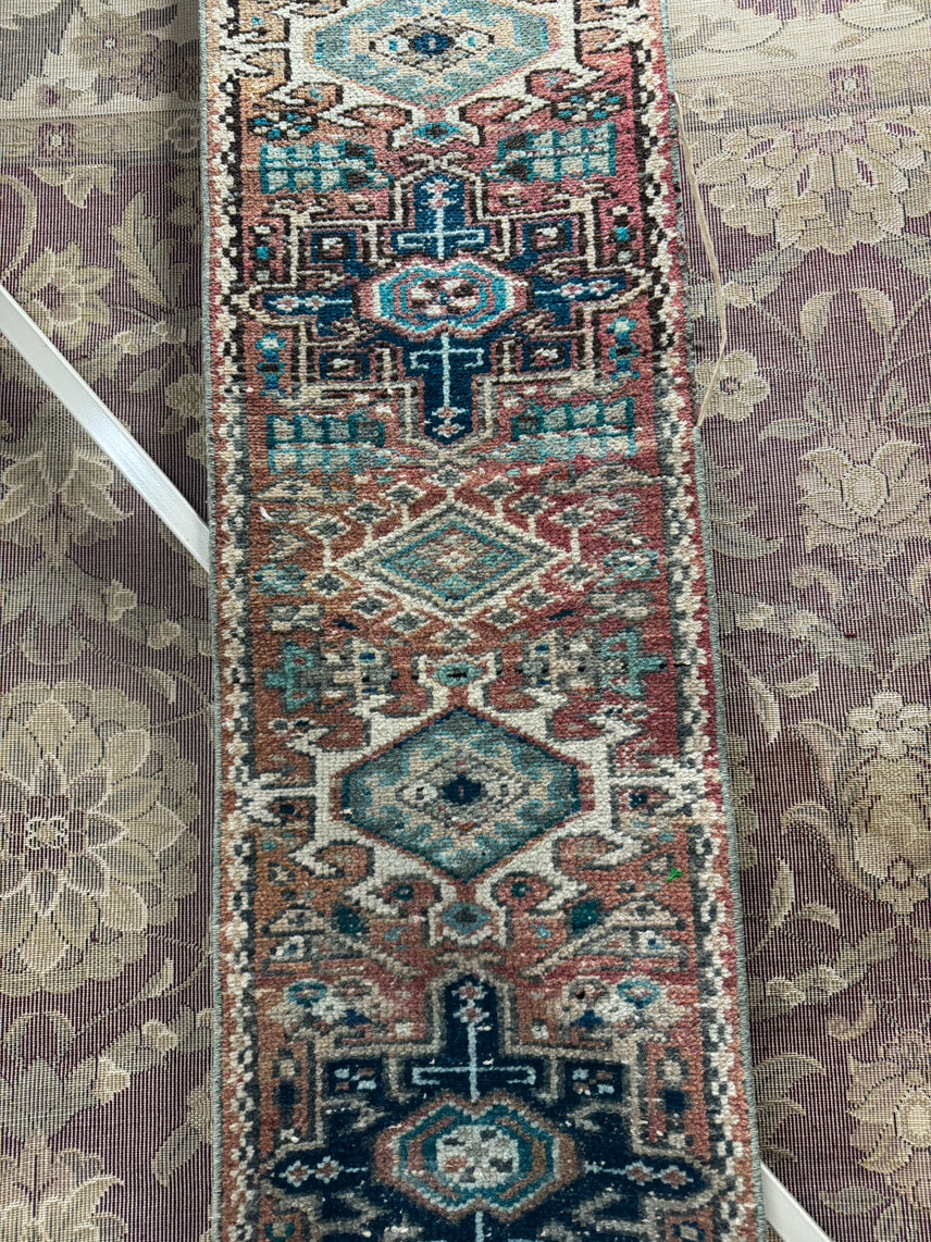 Aqua & Rust Woven Runner