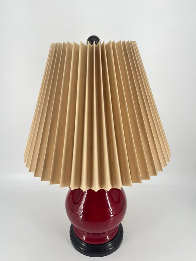 Red Ceramic Lamp W/ Handles