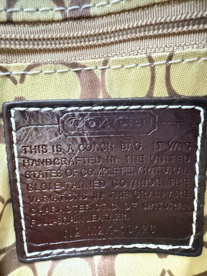 COACH Brown & Red Leather Patchwork Crossbody Bag
