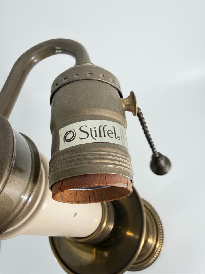 STIFFEL Brass Candlestick Lamp w/ Pull Chain & No Shade