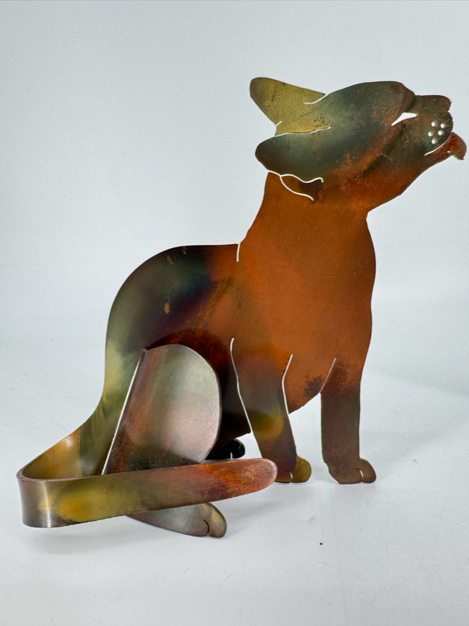 Signed Copper Lasercut Pair of Cats