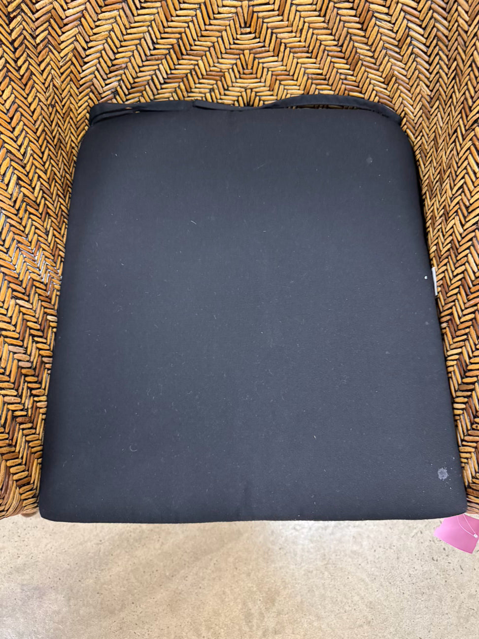 PIERCE MARTIN Brown Cane w/ Black Cushion Side Chair