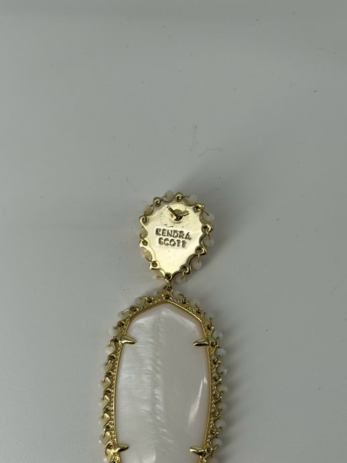KENDRA SCOTT Gold Tone White Stone Earrings