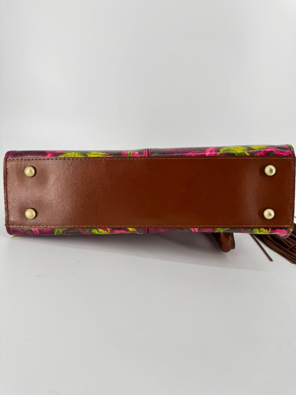 PATRICIA NASH Pink & Green Leather Floral Purse
