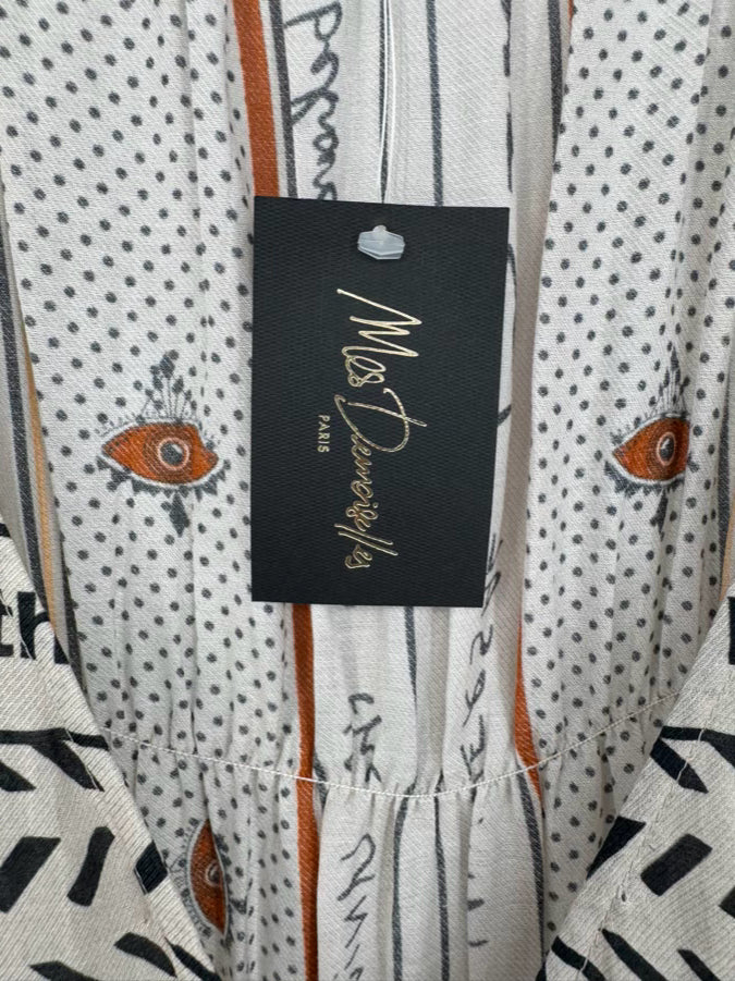 MES DEMOISELLES Size 38 Tan Print Maxi-Dress NWT