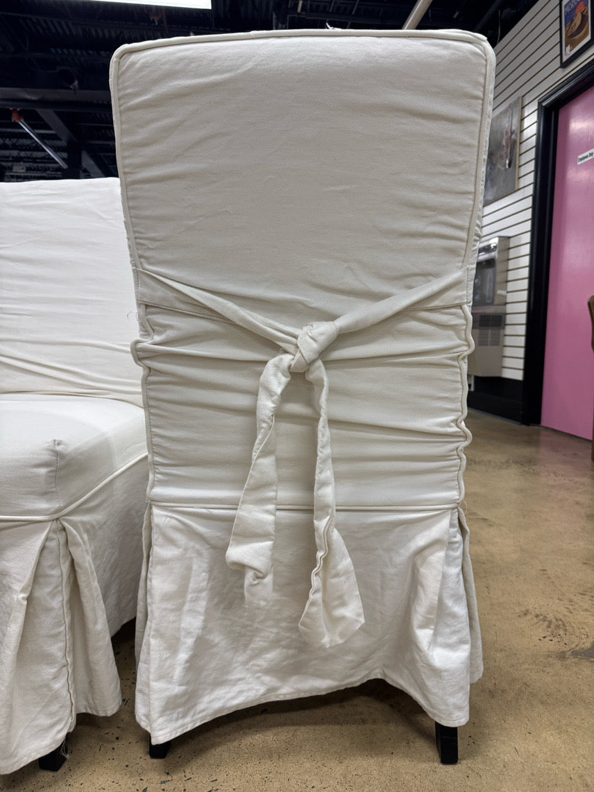 White Slip Cover Set of 4 Chairs