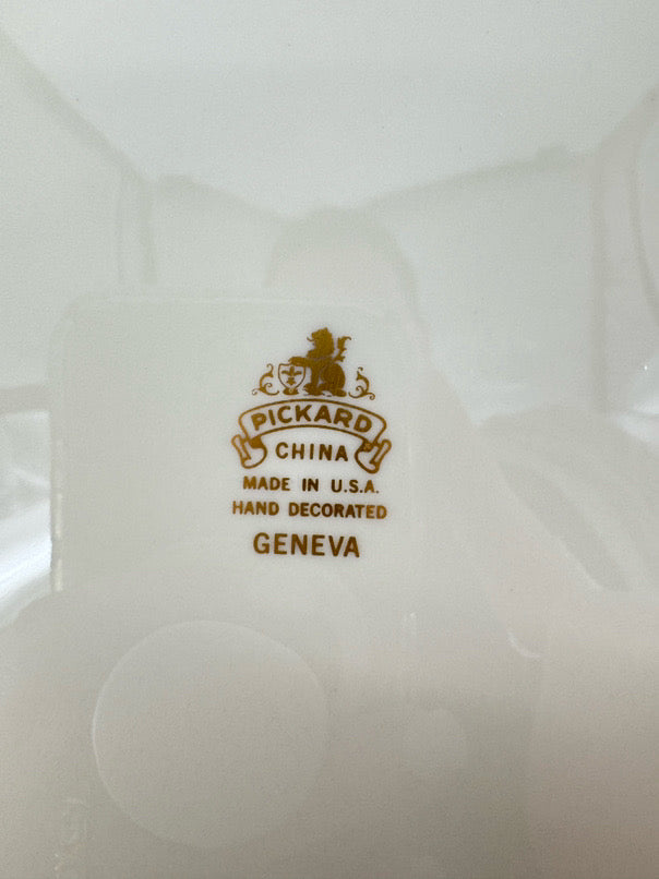 PICKARD White & Silver Geneva Set of 8 Dinnerware