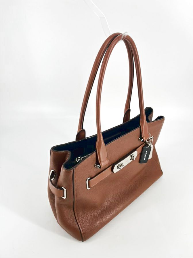 COACH Brown Leather Swagger Tote