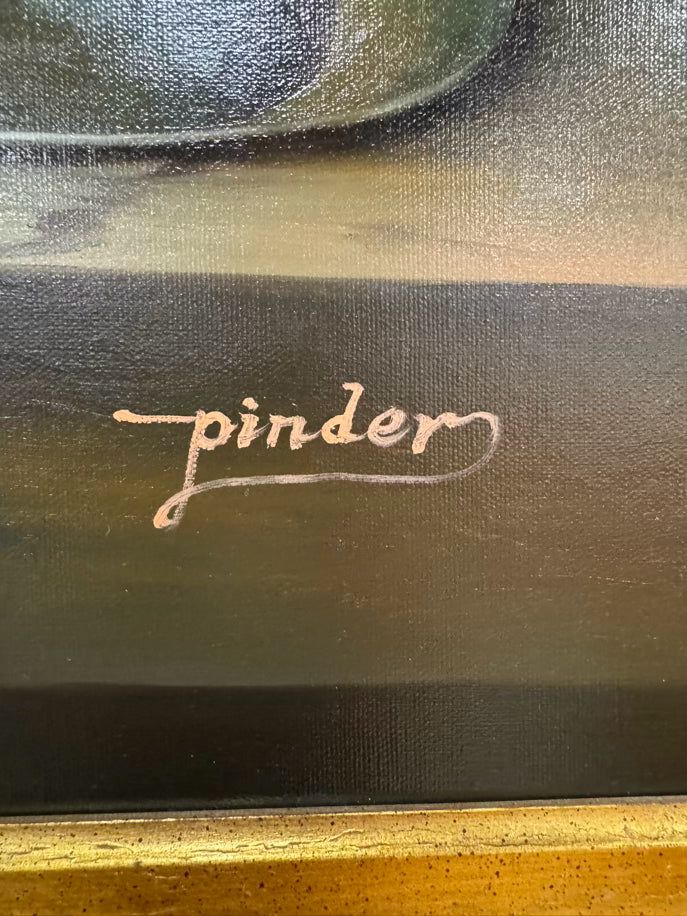 PINDER Fruit & Vessels Still Life Painting in Ornate Gold Frame