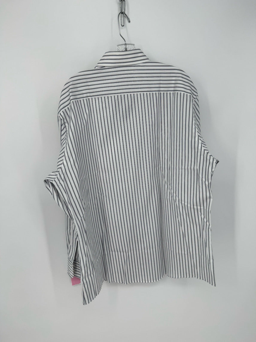 BROOKS BROTHERS Size 35 White Stripe Long Sleeve Shirt NWT
