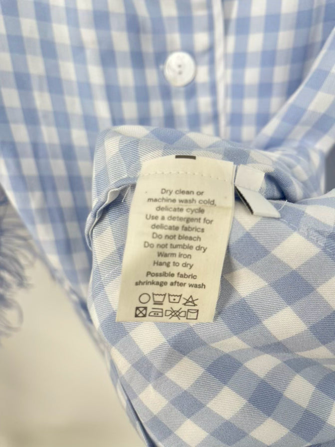SLEEPER Size XS Periwinkle Feather Trim Checkered Pajama Set NWT