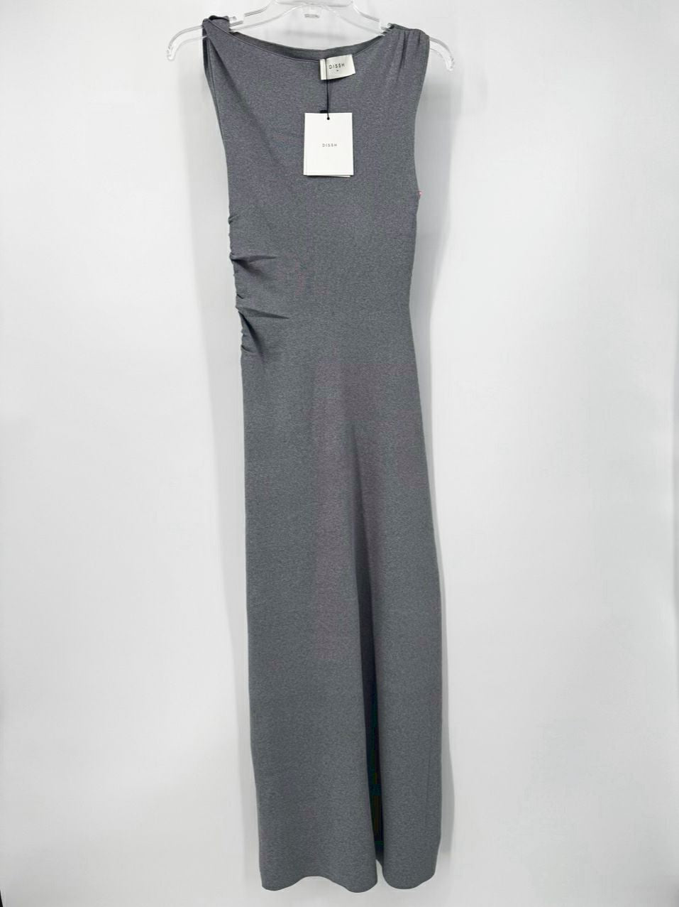 DISSH Size M Gray Marle Asymmetrical Maxi-Dress NWT