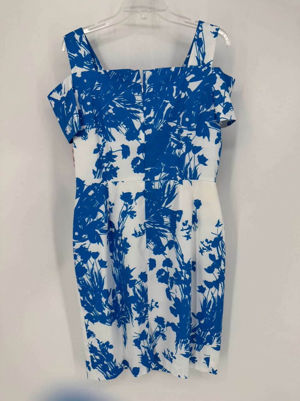 BIGIO Size 12 White & Blue Floral Sleeveless Dress