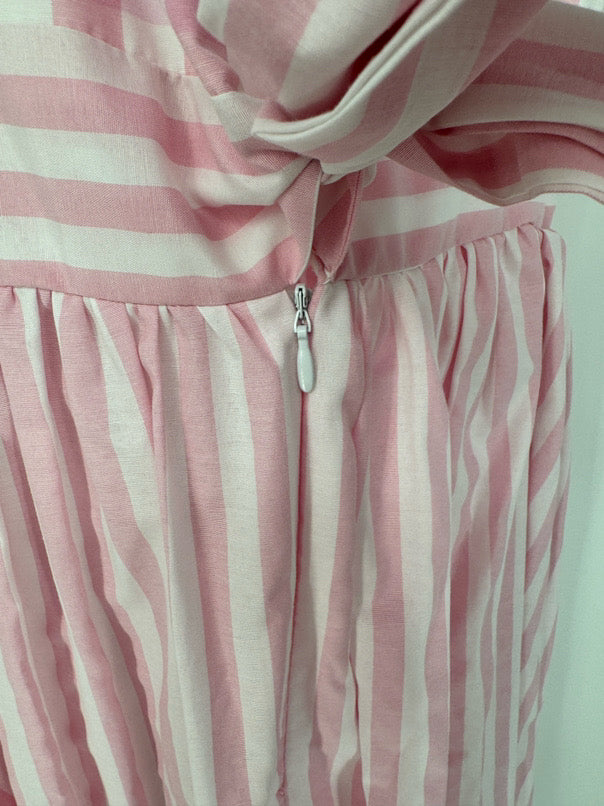 LABORATORIO Size 42 Pink & White Stripe Sleeveless Dress