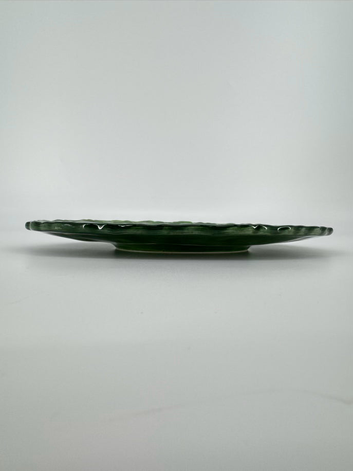 VIETRI Green Oak Leaf Design Oval Platter