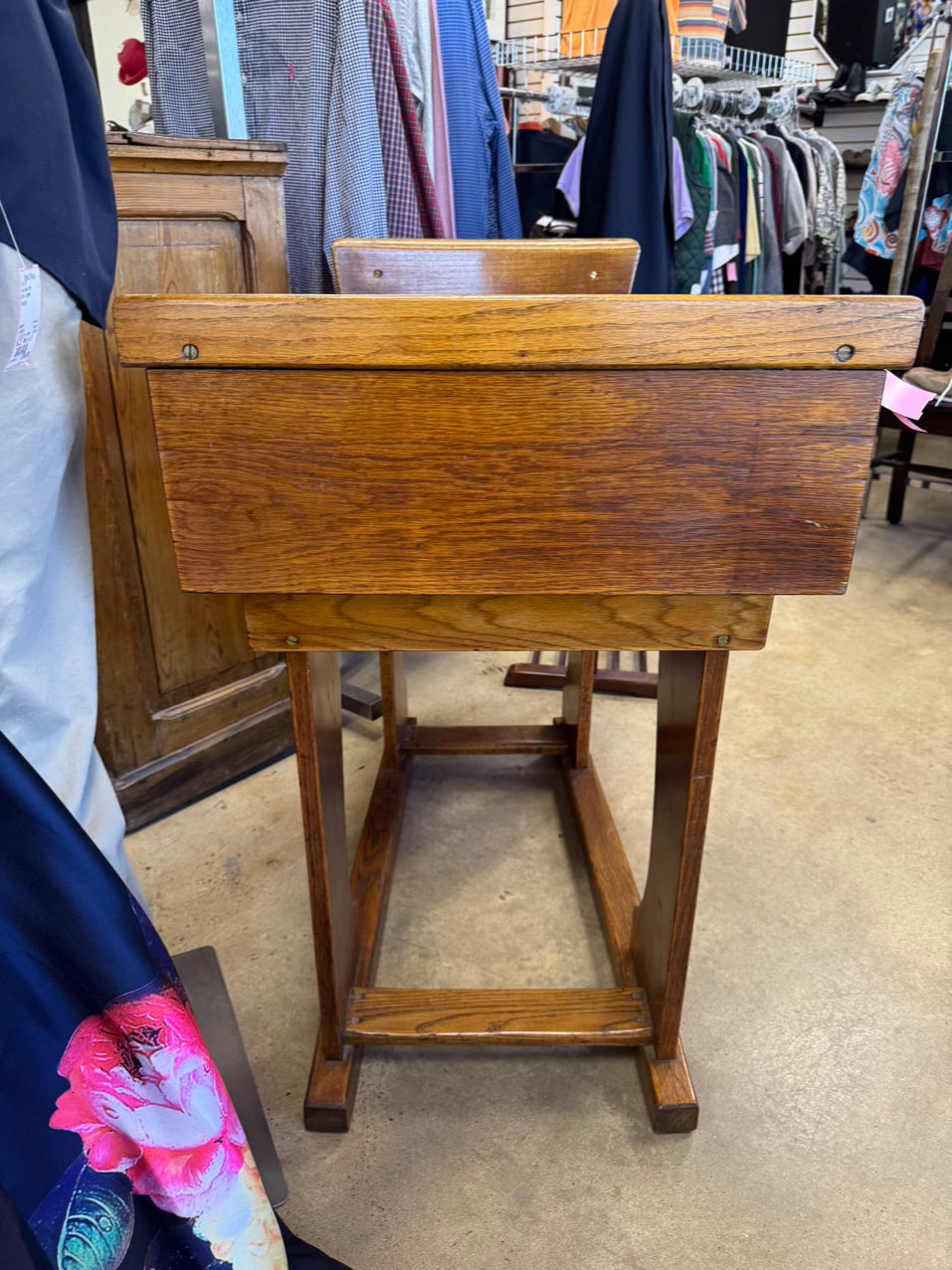 ANTIQUE Wood School Desk