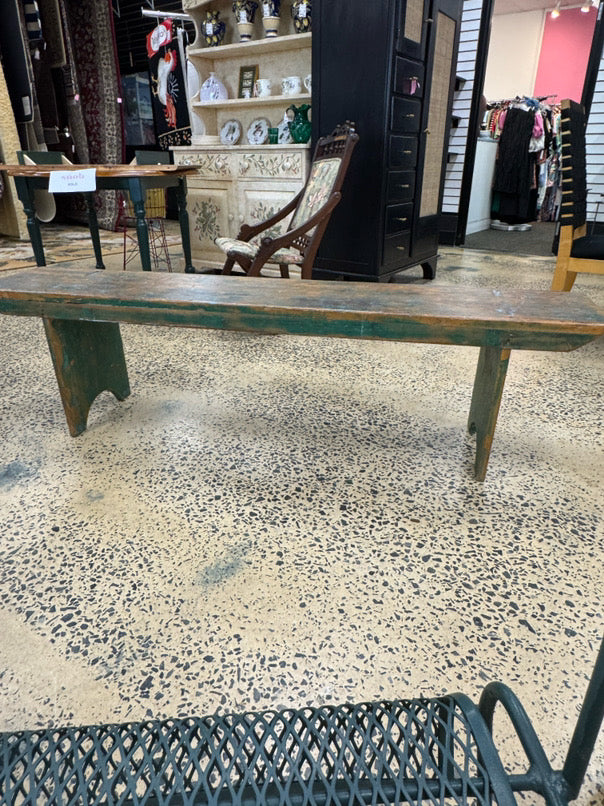 Green Wood Primitive Bench