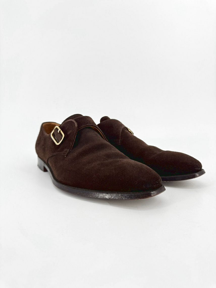 CROCKETT & JONES Size 9.5 Chocolate Suede Dress Shoes