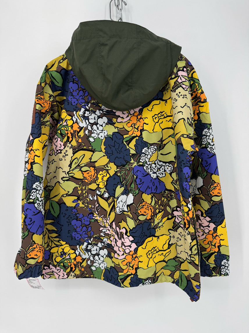 TORY BURCH Size S Multi-Color Floral Half-Zip Rain Jacket NWT