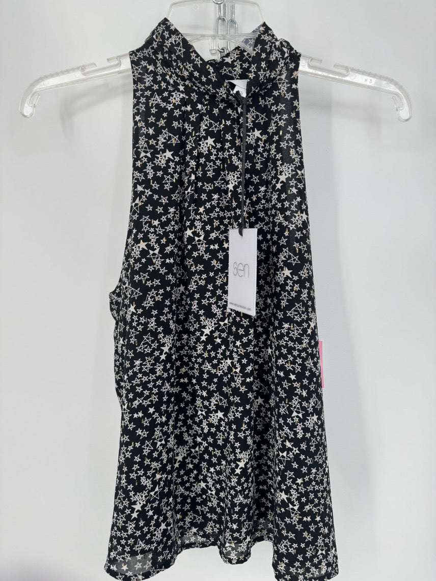 SEN Size XS Black Stars Skirt Set NWT