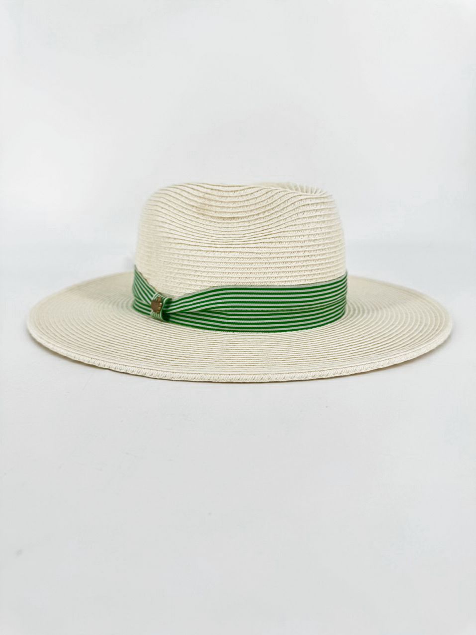 DORFMAN PACIFIC Natural & Green Straw Unisex Hat NWT