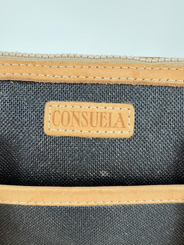 CONSUELA Gray Sparkle Leather Crossbody Purse