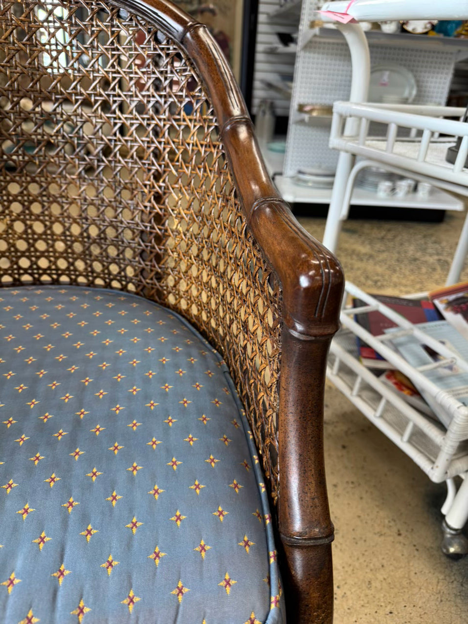 VINTAGE Cane & Bamboo Look Chair