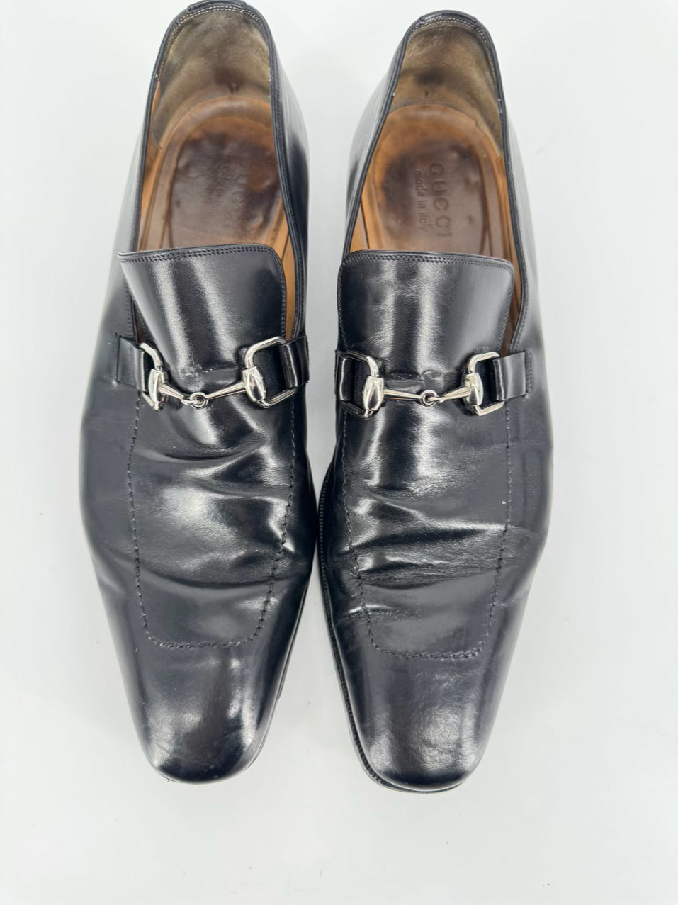 GUCCI Size 11 Black Leather Dress Shoes