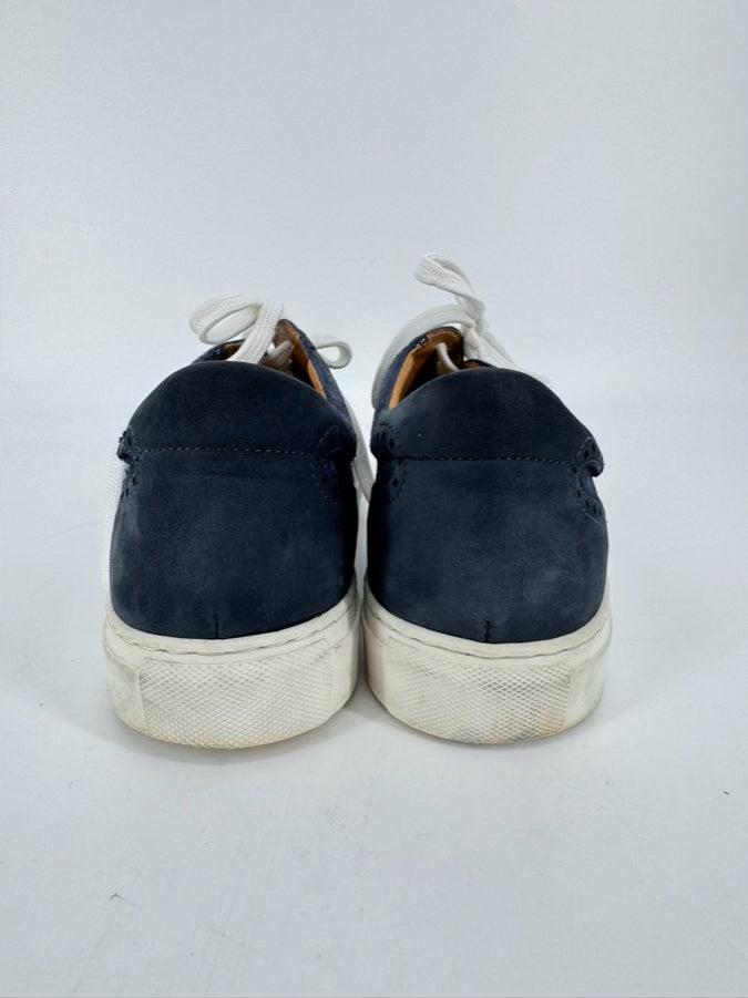 FACONNABLE Size 12 Navy Suede Sneakers