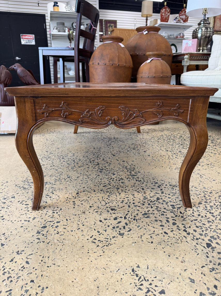 ITALY Wood Carved Detail Coffee Table
