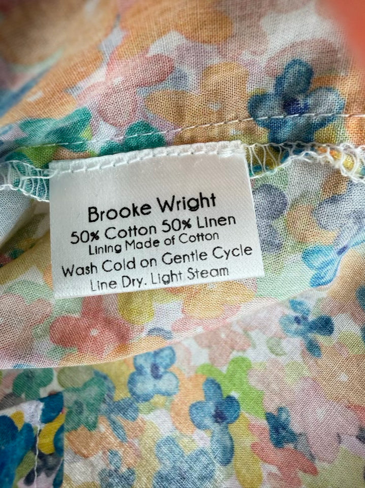 BROOKE WRIGHT Size XL Mustard Floral Blouse