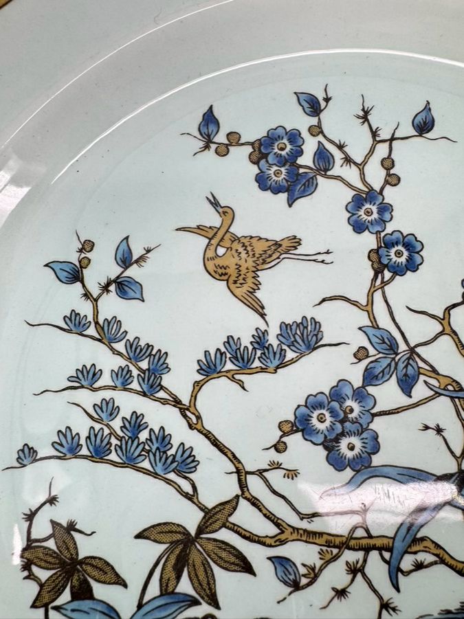 ADAMS Robin's Egg Blue Calyx Ware Ming Toi Set of 3 Plates