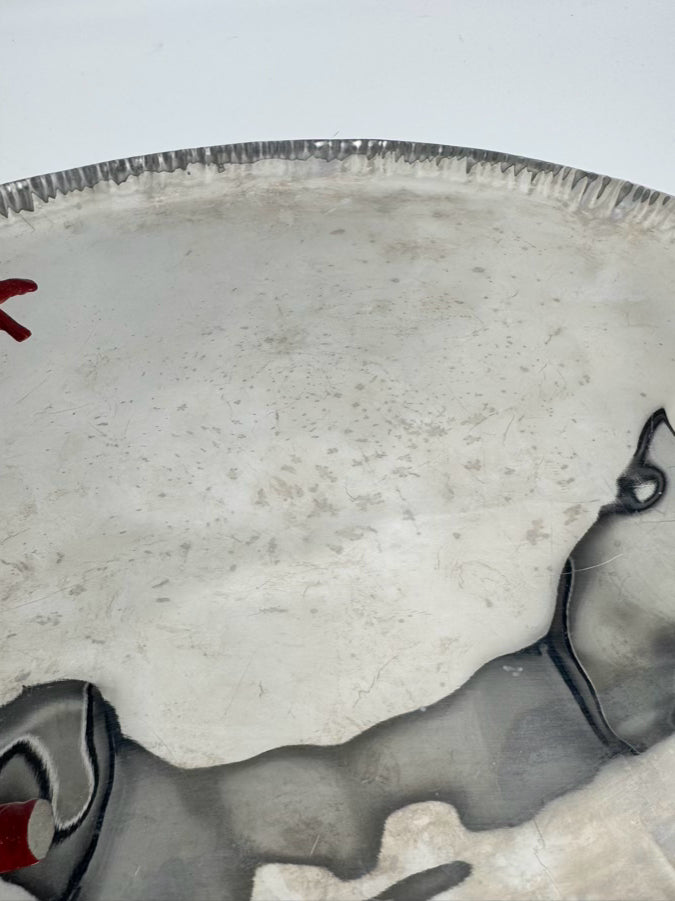 MICHAEL ARAM Silver & Pink Coral Oval Platter