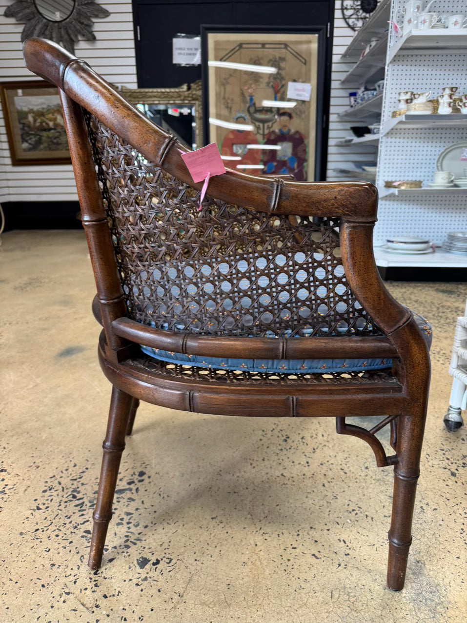 VINTAGE Cane & Bamboo Look Chair