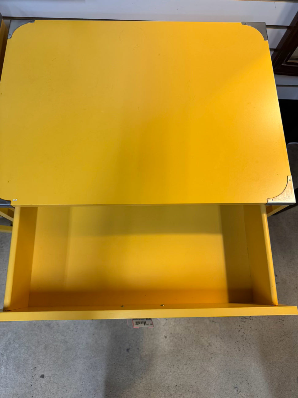 Yellow Wood End Table