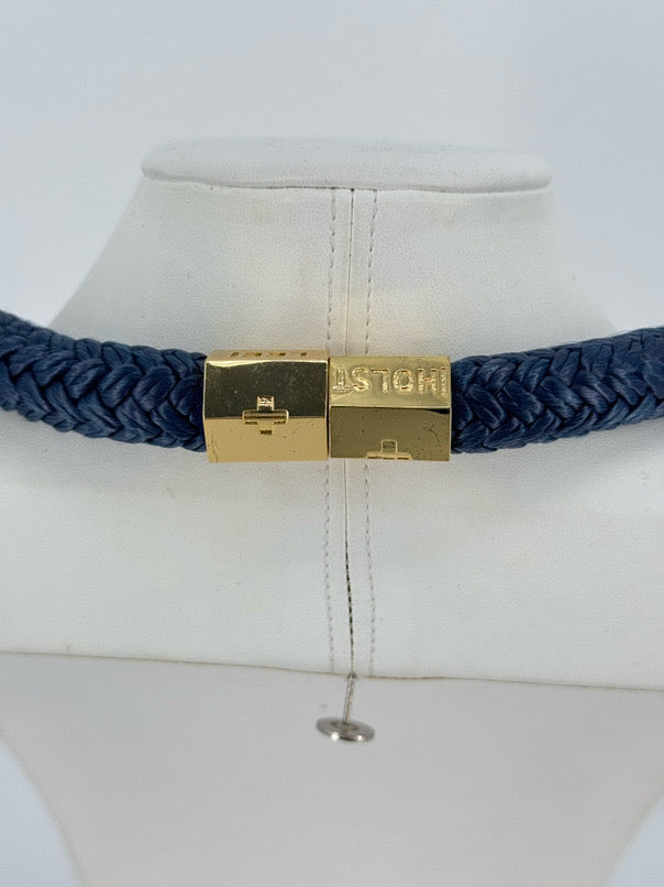 HOLST & LEE Blue & Gold Paracord Necklace w/ Magnet Clasp