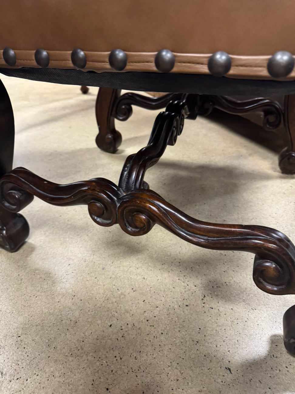 Wood & Leather Nailheads Chair