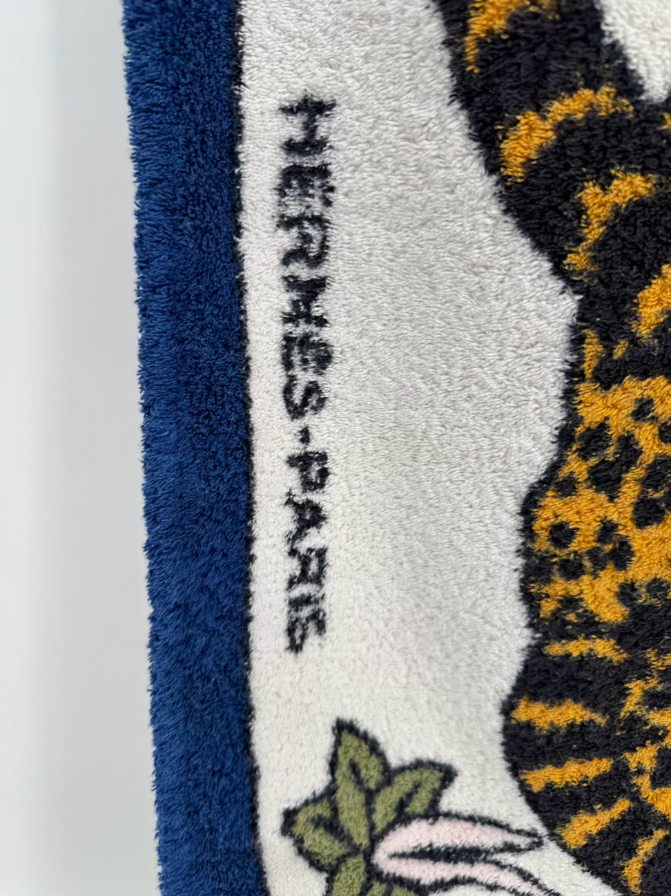 HERMES Blue & Yellow Cheetah Pair of Beach Towels