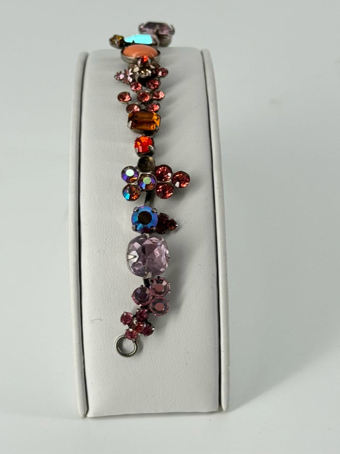 SORRELLI Silver Tone Pink Rhinestone Bracelet