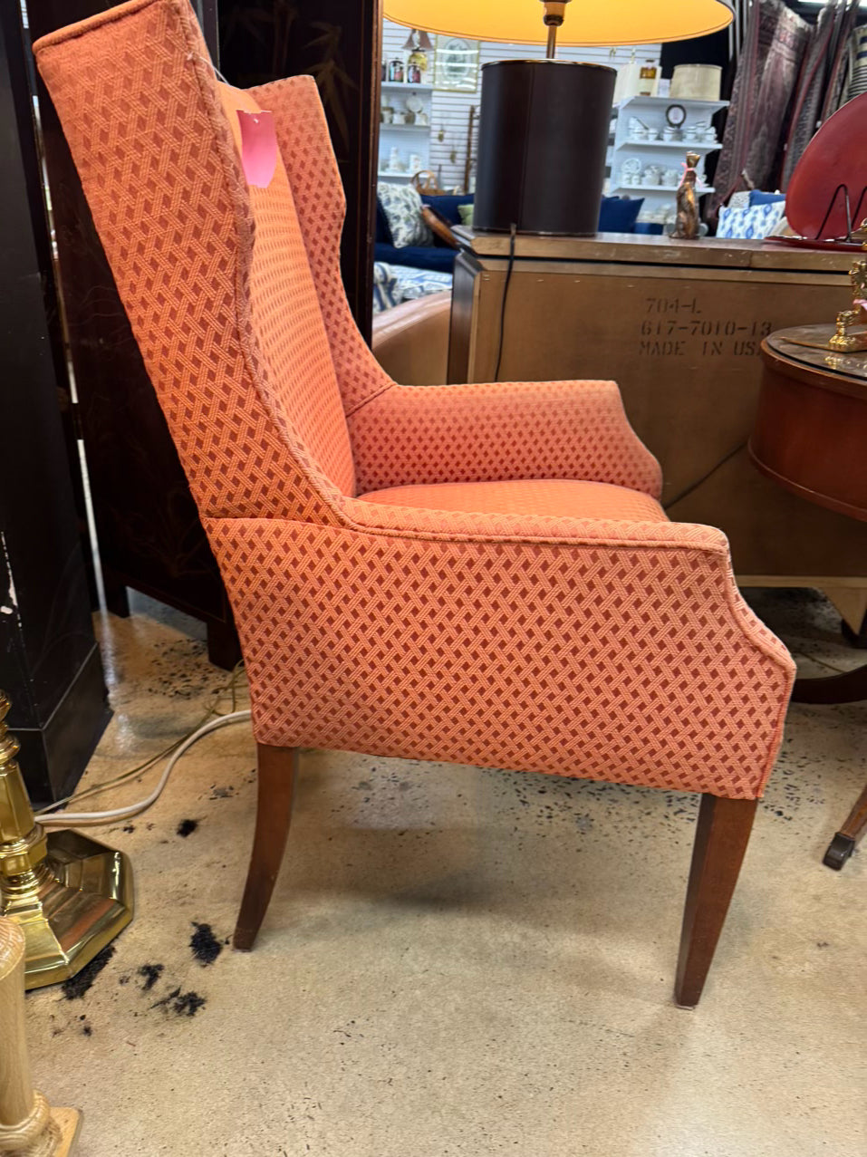 Salmon Wingback Chair