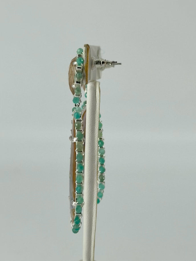 KENDRA SCOTT Silver Tone Abalone Earrings