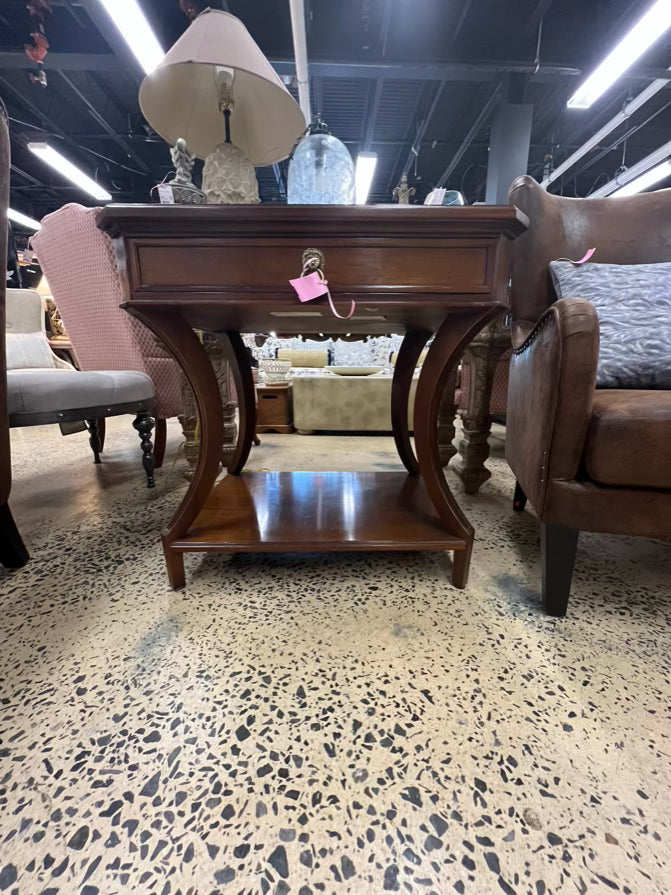 BAKER Wood Occasional Table W/ Drawer