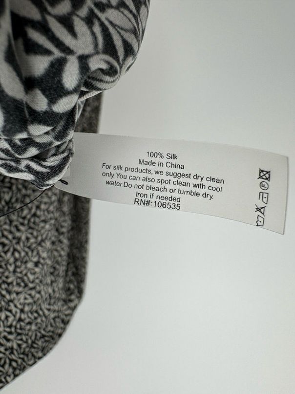SUNDAYS by WEARESUNDAYS Size L Taupe & Black Print Silk Rez Blouse NWT