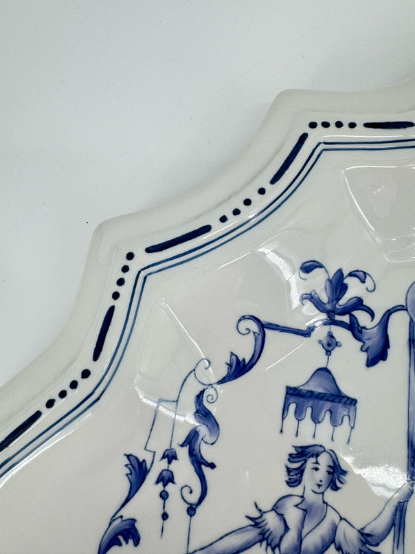 VINTAGE CHELSEA HOUSE Blue & White Porcelain Decorative Wall Plate