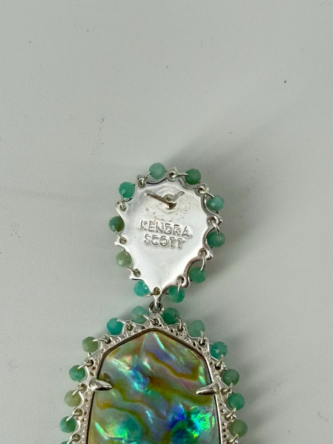 KENDRA SCOTT Silver Tone Abalone Earrings