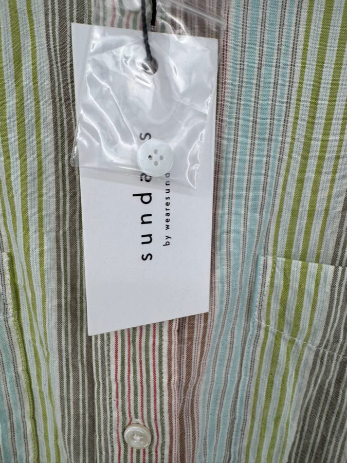 SUNDAYS by WEARESUNDAYS Size XS Green Print Stripe Emmie Shirt NWT