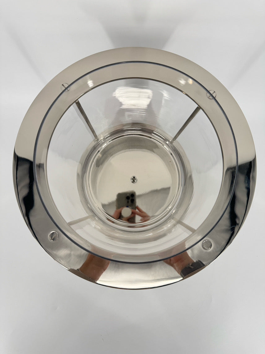 RALPH LAUREN Nickle Plate & Glass Hurricane Candle Holder