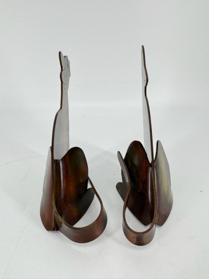 Signed Copper Lasercut Pair of Cats