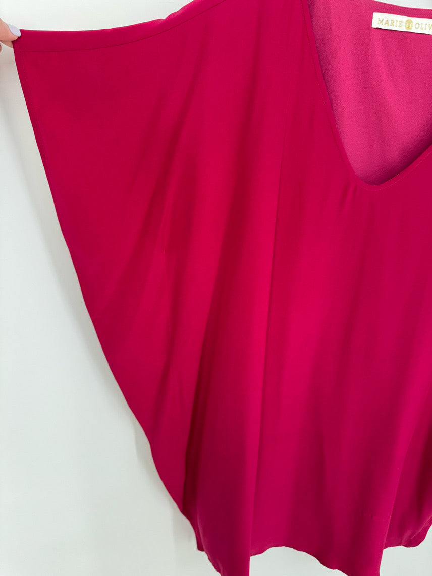 MARIE OLIVER Size M Magenta Silk Dress